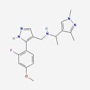 1-(1,3-dimethyl-1H-pyrazol-4-yl)-N-{[3-(2-fluoro-4-methoxyphenyl)-1H-pyrazol-4-yl]methyl}ethanamine