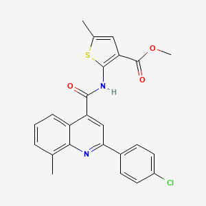 methyl 2-({[2-(4-chlorophenyl)-8-methyl-4-quinolinyl]carbonyl}amino)-5-methyl-3-thiophenecarboxylate