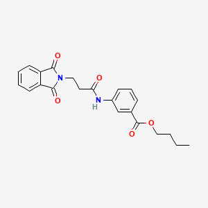 molecular formula C22H22N2O5 B4634953 BUTYL 3-[3-(1,3-DIOXO-2,3-DIHYDRO-1H-ISOINDOL-2-YL)PROPANAMIDO]BENZOATE 