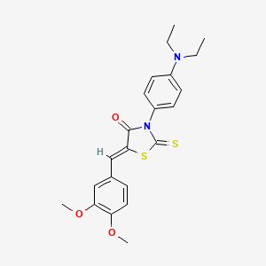 (5Z)-3-[4-(diethylamino)phenyl]-5-[(3,4-dimethoxyphenyl)methylidene]-2-sulfanylidene-1,3-thiazolidin-4-one