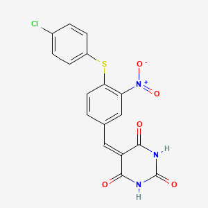 5-{4-[(4-chlorophenyl)thio]-3-nitrobenzylidene}-2,4,6(1H,3H,5H)-pyrimidinetrione