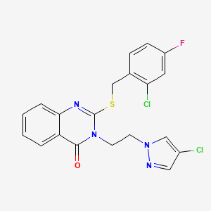 2-[(2-CHLORO-4-FLUOROBENZYL)SULFANYL]-3-[2-(4-CHLORO-1H-PYRAZOL-1-YL)ETHYL]-4(3H)-QUINAZOLINONE