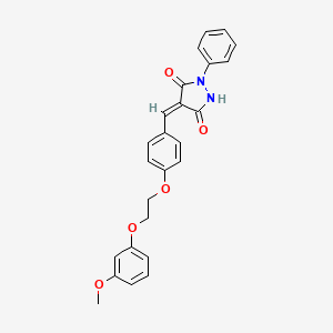 (4E)-4-{4-[2-(3-methoxyphenoxy)ethoxy]benzylidene}-1-phenylpyrazolidine-3,5-dione