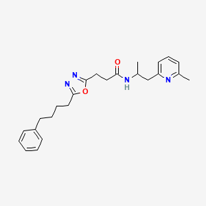 N-[1-methyl-2-(6-methyl-2-pyridinyl)ethyl]-3-[5-(4-phenylbutyl)-1,3,4-oxadiazol-2-yl]propanamide