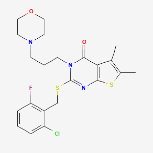 2-[(2-chloro-6-fluorobenzyl)thio]-5,6-dimethyl-3-[3-(4-morpholinyl)propyl]thieno[2,3-d]pyrimidin-4(3H)-one