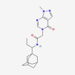 N-[1-(1-adamantyl)propyl]-2-(1-methyl-4-oxo-1,4-dihydro-5H-pyrazolo[3,4-d]pyrimidin-5-yl)acetamide