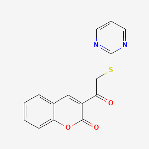 molecular formula C15H10N2O3S B4635130 3-[(2-pyrimidinylthio)acetyl]-2H-chromen-2-one 