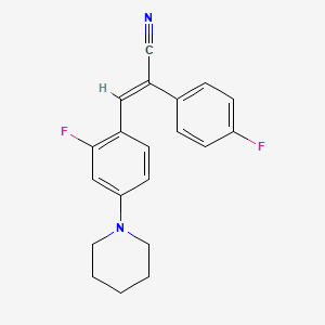 (2E)-2-(4-fluorophenyl)-3-[2-fluoro-4-(piperidin-1-yl)phenyl]prop-2-enenitrile