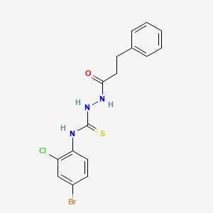 N-(4-bromo-2-chlorophenyl)-2-(3-phenylpropanoyl)hydrazinecarbothioamide