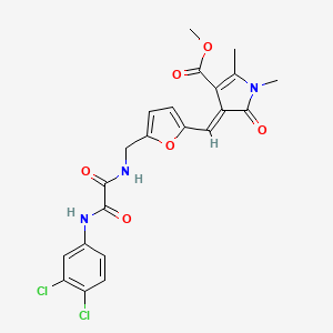 METHYL 4-{(E)-1-[5-({[2-(3,4-DICHLOROANILINO)-2-OXOACETYL]AMINO}METHYL)-2-FURYL]METHYLIDENE}-1,2-DIMETHYL-5-OXO-4,5-DIHYDRO-1H-PYRROLE-3-CARBOXYLATE