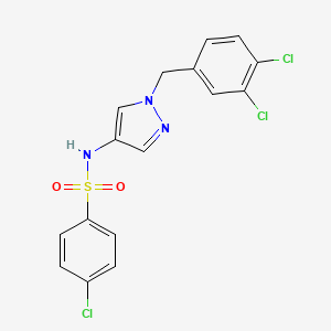 molecular formula C16H12Cl3N3O2S B4635163 4-CHLORO-N~1~-[1-(3,4-DICHLOROBENZYL)-1H-PYRAZOL-4-YL]-1-BENZENESULFONAMIDE 