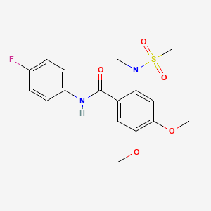 N-(4-fluorophenyl)-4,5-dimethoxy-2-[methyl(methylsulfonyl)amino]benzamide