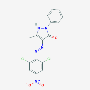 (4E)-4-[2-(2,6-dichloro-4-nitrophenyl)hydrazinylidene]-5-methyl-2-phenyl-2,4-dihydro-3H-pyrazol-3-one
