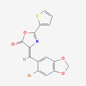 4-[(6-bromo-1,3-benzodioxol-5-yl)methylene]-2-(2-thienyl)-1,3-oxazol-5(4H)-one