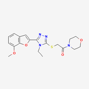 2-{[4-ethyl-5-(7-methoxy-1-benzofuran-2-yl)-4H-1,2,4-triazol-3-yl]sulfanyl}-1-(morpholin-4-yl)ethanone