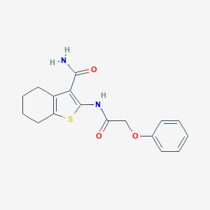 molecular formula C17H18N2O3S B463537 2-[(Phenoxyacetyl)amino]-4,5,6,7-tetrahydro-1-benzothiophene-3-carboxamide CAS No. 301224-25-9