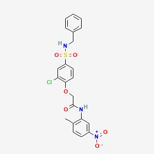 2-[4-(benzylsulfamoyl)-2-chlorophenoxy]-N-(2-methyl-5-nitrophenyl)acetamide