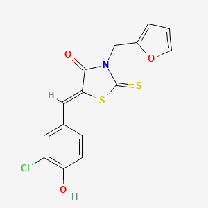 (5Z)-5-(3-chloro-4-hydroxybenzylidene)-3-(furan-2-ylmethyl)-2-thioxo-1,3-thiazolidin-4-one