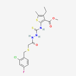 methyl 2-{[(2-{[(2-chloro-4-fluorobenzyl)thio]acetyl}hydrazino)carbonothioyl]amino}-4-ethyl-5-methyl-3-thiophenecarboxylate