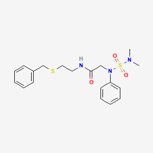 molecular formula C19H25N3O3S2 B4635436 N-[2-(BENZYLSULFANYL)ETHYL]-2-[(DIMETHYLSULFAMOYL)(PHENYL)AMINO]ACETAMIDE 