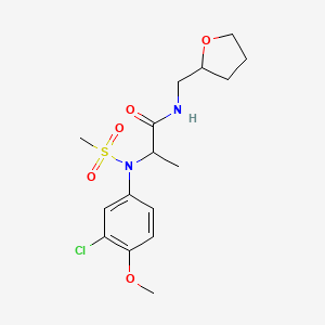 molecular formula C16H23ClN2O5S B4635454 N~2~-(3-chloro-4-methoxyphenyl)-N~2~-(methylsulfonyl)-N~1~-(tetrahydro-2-furanylmethyl)alaninamide 