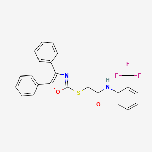 molecular formula C24H17F3N2O2S B4635487 2-[(4,5-diphenyl-1,3-oxazol-2-yl)sulfanyl]-N-[2-(trifluoromethyl)phenyl]acetamide 