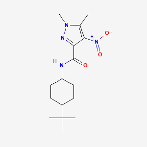 molecular formula C16H26N4O3 B4635491 N-[4-(TERT-BUTYL)CYCLOHEXYL]-1,5-DIMETHYL-4-NITRO-1H-PYRAZOLE-3-CARBOXAMIDE 