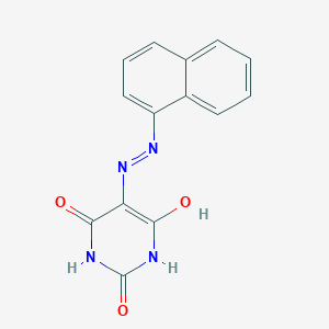 molecular formula C14H10N4O3 B463550 2,4,5,6(1H,3H)-pyrimidinetetrone 5-(1-naphthylhydrazone) 
