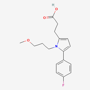 molecular formula C17H20FNO3 B4635545 3-[5-(4-fluorophenyl)-1-(3-methoxypropyl)-1H-pyrrol-2-yl]propanoic acid 