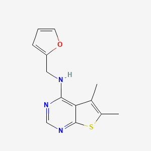 molecular formula C13H13N3OS B4635576 N-(furan-2-ylmethyl)-5,6-dimethylthieno[2,3-d]pyrimidin-4-amine 