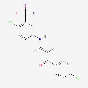 (2E)-1-(4-chlorophenyl)-3-{[4-chloro-3-(trifluoromethyl)phenyl]amino}prop-2-en-1-one