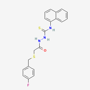 2-{[(4-fluorobenzyl)thio]acetyl}-N-1-naphthylhydrazinecarbothioamide