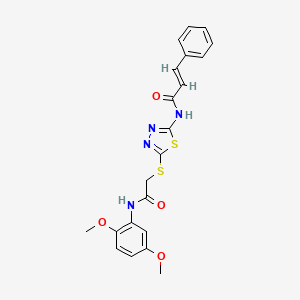 molecular formula C21H20N4O4S2 B4635604 (2E)-N-[5-({2-[(2,5-dimethoxyphenyl)amino]-2-oxoethyl}sulfanyl)-1,3,4-thiadiazol-2-yl]-3-phenylprop-2-enamide 