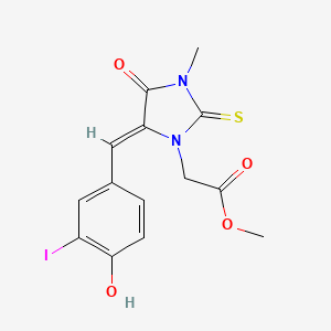 molecular formula C14H13IN2O4S B4635619 methyl [(5Z)-5-(4-hydroxy-3-iodobenzylidene)-3-methyl-4-oxo-2-thioxoimidazolidin-1-yl]acetate 