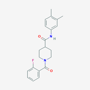 N-(3,4-dimethylphenyl)-1-(2-fluorobenzoyl)piperidine-4-carboxamide