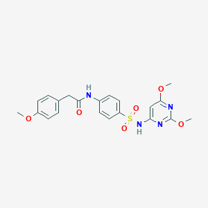 molecular formula C21H22N4O6S B463570 N-(4-{[(2,6-dimethoxy-4-pyrimidinyl)amino]sulfonyl}phenyl)-2-(4-methoxyphenyl)acetamide CAS No. 315672-36-7
