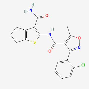 N-[3-(aminocarbonyl)-5,6-dihydro-4H-cyclopenta[b]thien-2-yl]-3-(2-chlorophenyl)-5-methyl-4-isoxazolecarboxamide