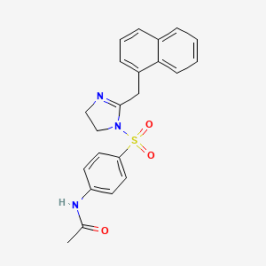 molecular formula C22H21N3O3S B4635719 N-(4-{[2-(naphthylmethyl)-2-imidazolinyl]sulfonyl}phenyl)acetamide 