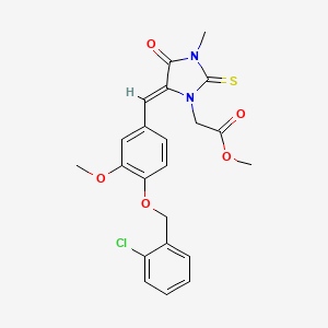 methyl (5-{4-[(2-chlorobenzyl)oxy]-3-methoxybenzylidene}-3-methyl-4-oxo-2-thioxo-1-imidazolidinyl)acetate