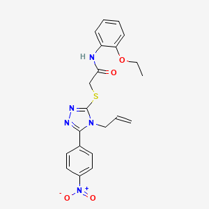 molecular formula C21H21N5O4S B4635731 N-(2-ethoxyphenyl)-2-{[5-(4-nitrophenyl)-4-(prop-2-en-1-yl)-4H-1,2,4-triazol-3-yl]sulfanyl}acetamide 