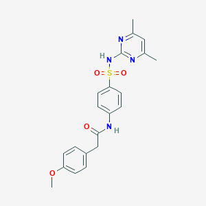 molecular formula C21H22N4O4S B463575 N-(4-{[(4,6-dimethyl-2-pyrimidinyl)amino]sulfonyl}phenyl)-2-(4-methoxyphenyl)acetamide CAS No. 315671-60-4