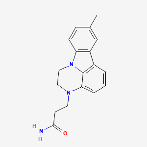 molecular formula C18H19N3O B4635770 3-(8-methyl-1,2-dihydro-3H-pyrazino[3,2,1-jk]carbazol-3-yl)propanamide 