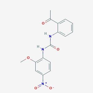 molecular formula C16H15N3O5 B4635793 N-(2-acetylphenyl)-N'-(2-methoxy-4-nitrophenyl)urea 