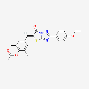 4-{[2-(4-ethoxyphenyl)-6-oxo[1,3]thiazolo[3,2-b][1,2,4]triazol-5(6H)-ylidene]methyl}-2,6-dimethylphenyl acetate