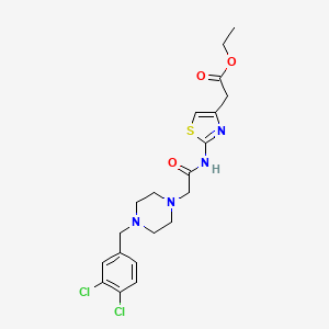 molecular formula C20H24Cl2N4O3S B4635823 ethyl [2-({[4-(3,4-dichlorobenzyl)-1-piperazinyl]acetyl}amino)-1,3-thiazol-4-yl]acetate 