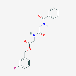 molecular formula C18H17FN2O4 B4635836 3-Fluorobenzyl 2-{[2-(benzoylamino)acetyl]amino}acetate 