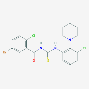 5-bromo-2-chloro-N-({[3-chloro-2-(1-piperidinyl)phenyl]amino}carbonothioyl)benzamide