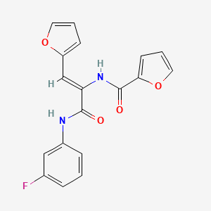 molecular formula C18H13FN2O4 B4635896 N-[(Z)-3-(3-fluoroanilino)-1-(furan-2-yl)-3-oxoprop-1-en-2-yl]furan-2-carboxamide 