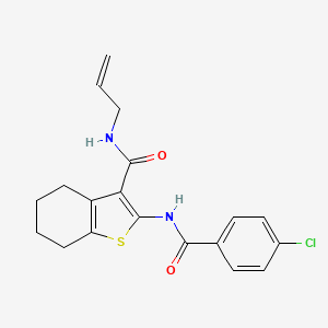 molecular formula C19H19ClN2O2S B4635958 N-allyl-2-[(4-chlorobenzoyl)amino]-4,5,6,7-tetrahydro-1-benzothiophene-3-carboxamide 