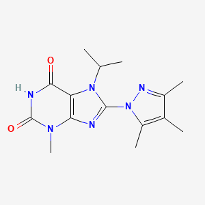 molecular formula C15H20N6O2 B4636034 3-Methyl-7-propan-2-yl-8-(3,4,5-trimethylpyrazol-1-yl)purine-2,6-dione 